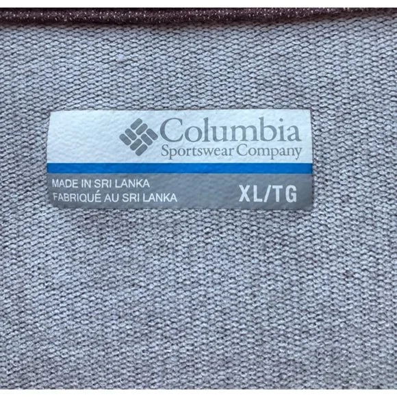 Columbia Mens Sz.XL 1/4 Zip Sweatshirt Dark Red Omni wick Cotton bld - Picture 5 of 9